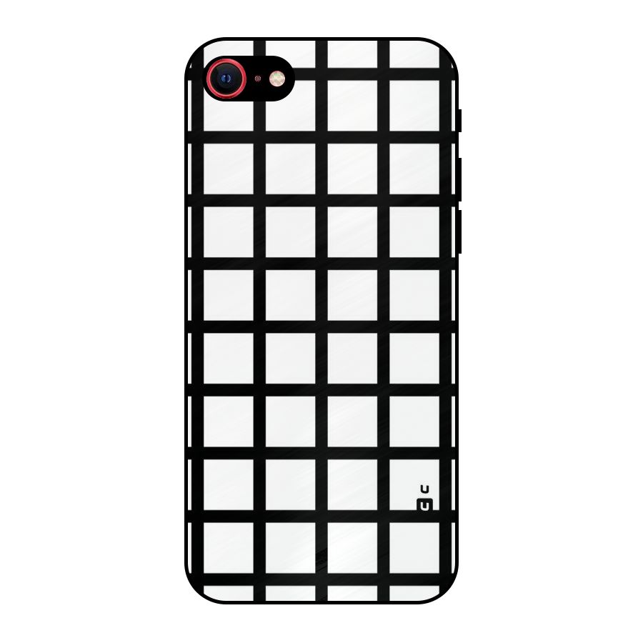 Aesthetic Grid Lines Metal Back Case for iPhone 7
