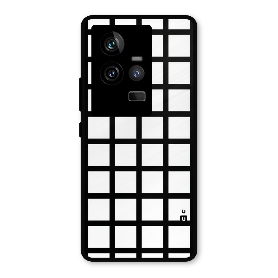 Aesthetic Grid Lines Metal Back Case for iQOO 11 5G