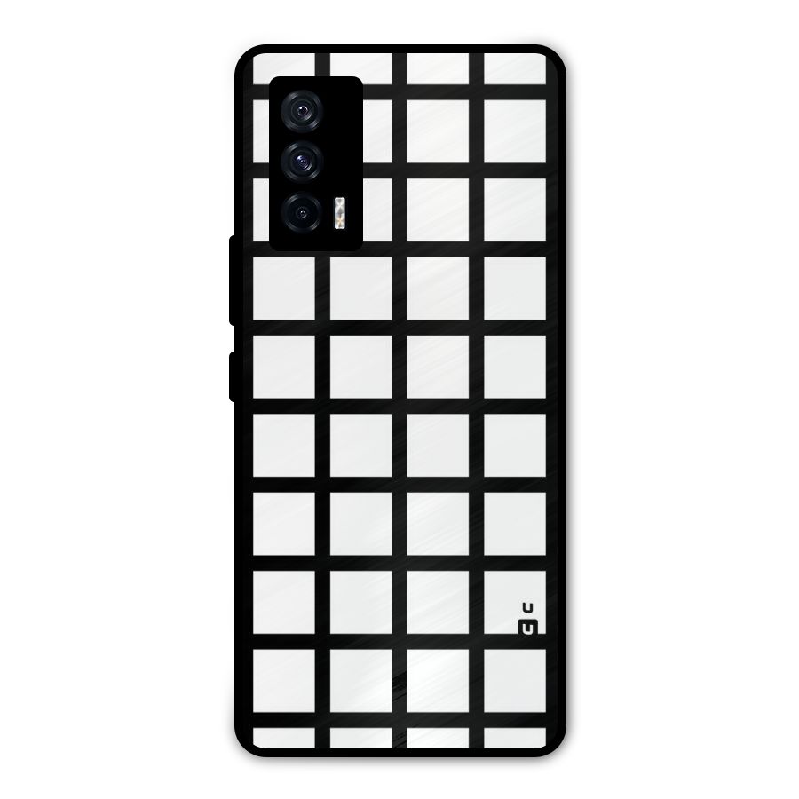 Aesthetic Grid Lines Metal Back Case for iQOO 7 5G