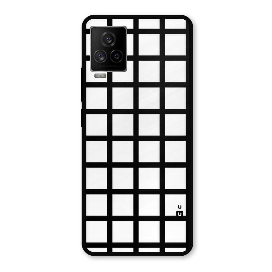 Aesthetic Grid Lines Metal Back Case for iQOO 7 Legend 5G