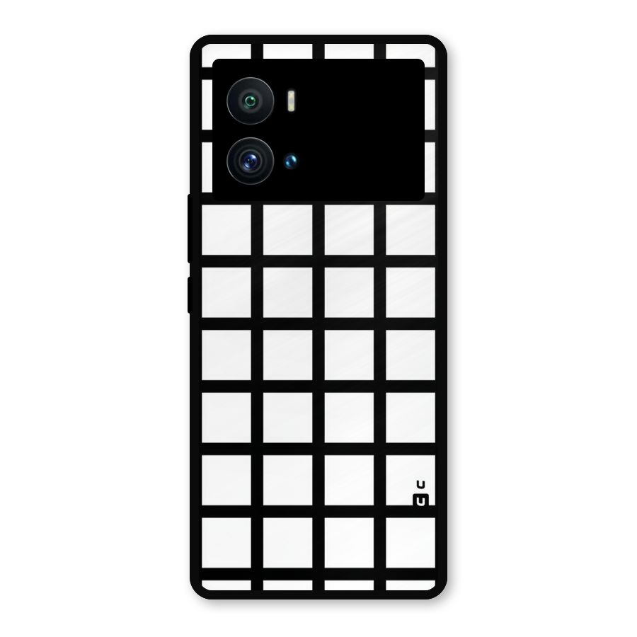 Aesthetic Grid Lines Metal Back Case for iQOO 9 Pro