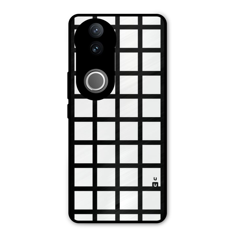 Aesthetic Grid Lines Metal Back Case for iQOO Z10R