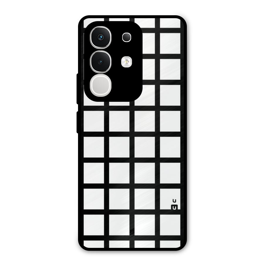 Aesthetic Grid Lines Metal Back Case for iQOO Z10x