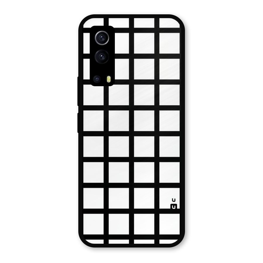 Aesthetic Grid Lines Metal Back Case for iQOO Z3