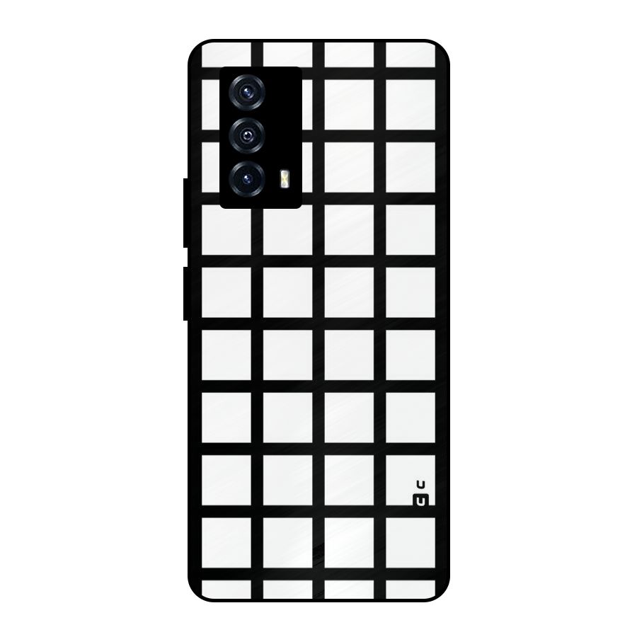 Aesthetic Grid Lines Metal Back Case for iQOO Z5