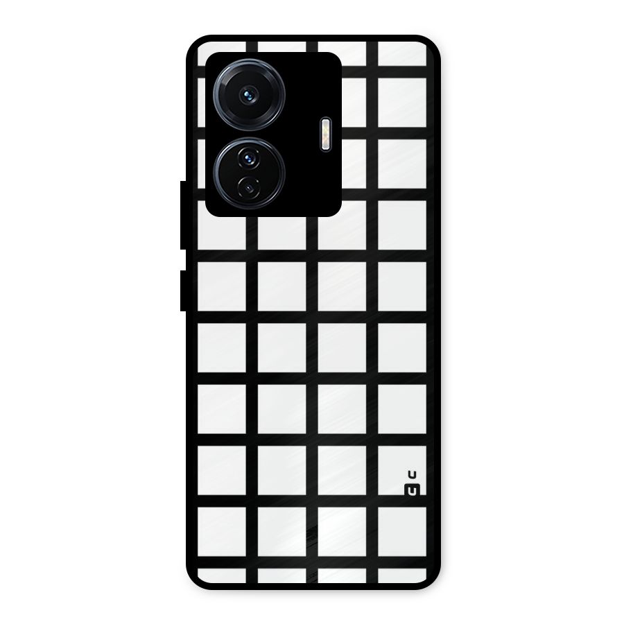 Aesthetic Grid Lines Metal Back Case for iQOO Z6