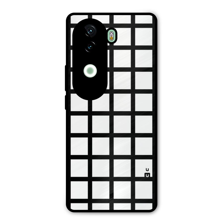 Aesthetic Grid Lines Metal Back Case for iQOO Z9s