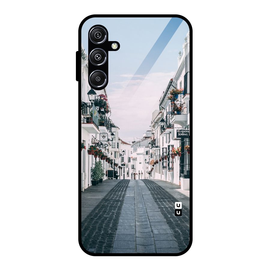 Aesthetic Street Glass Back Case for Galaxy M34 5G