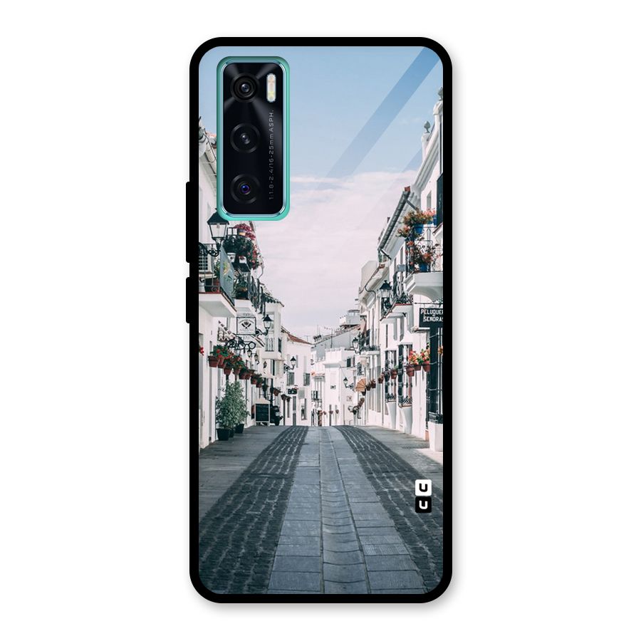 Aesthetic Street Glass Back Case for Vivo V20 SE