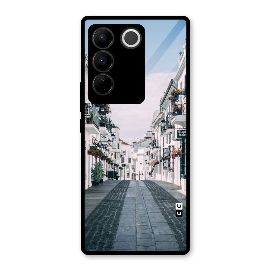 Aesthetic Street Glass Back Case for Vivo V27