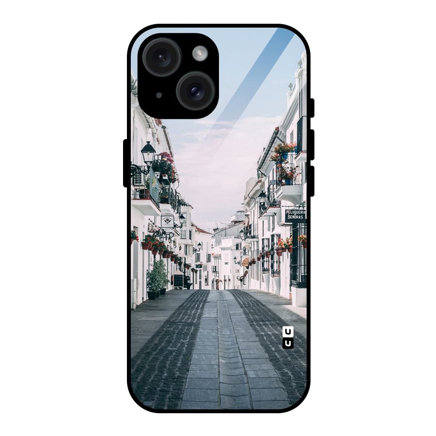 Aesthetic Street Glass Back Case for iPhone 15