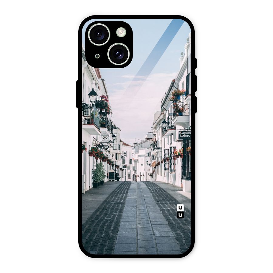 Aesthetic Street Glass Back Case for iPhone 15 Plus