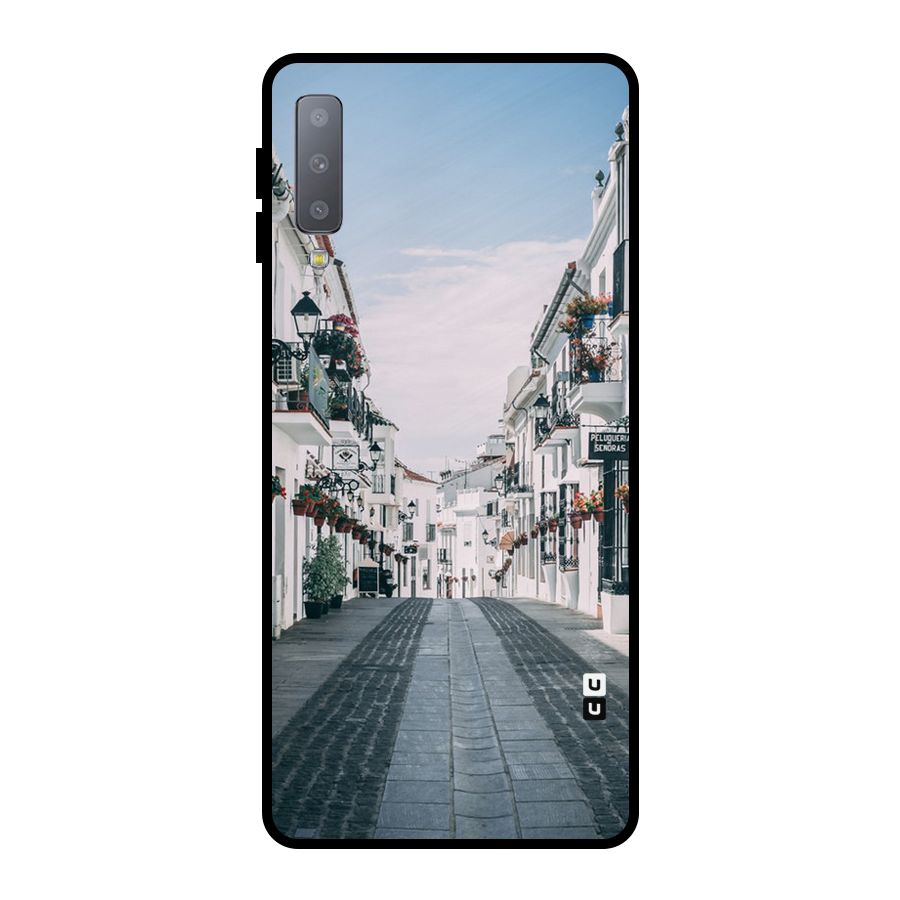Aesthetic Street Metal Back Case for Galaxy A7 (2018)