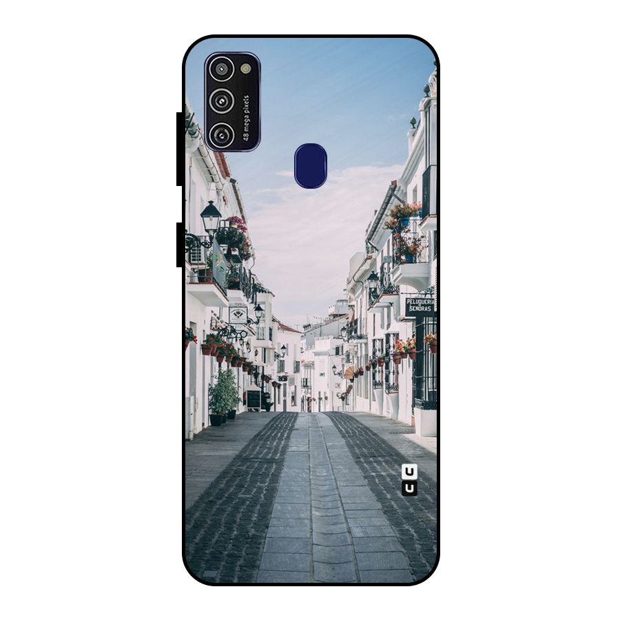 Aesthetic Street Metal Back Case for Galaxy M21