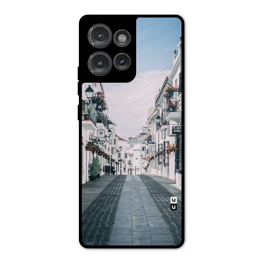 Aesthetic Street Metal Back Case for Motorola Edge 50