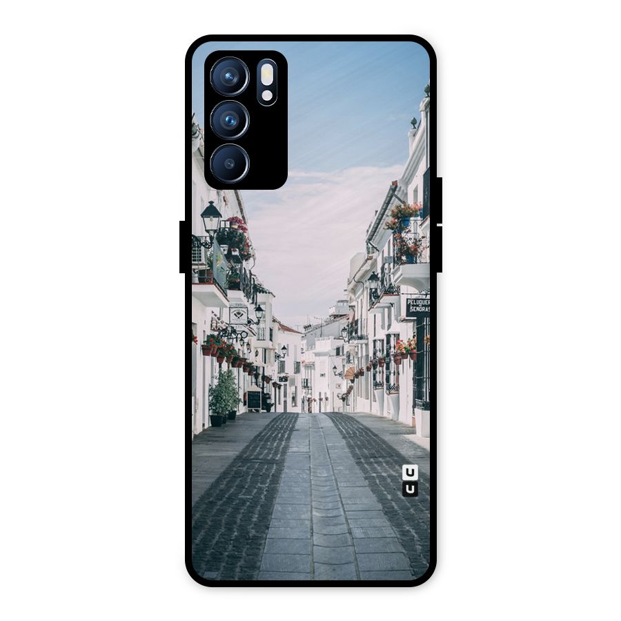 Aesthetic Street Metal Back Case for Oppo Reno6 5G