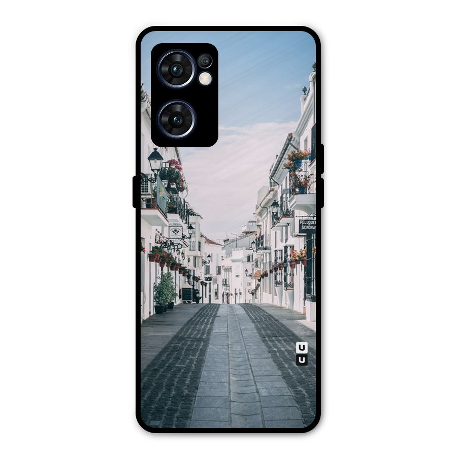 Aesthetic Street Metal Back Case for Oppo Reno7 5G