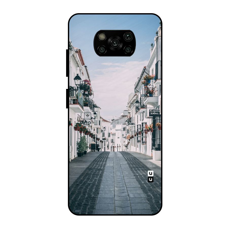 Aesthetic Street Metal Back Case for Poco X3