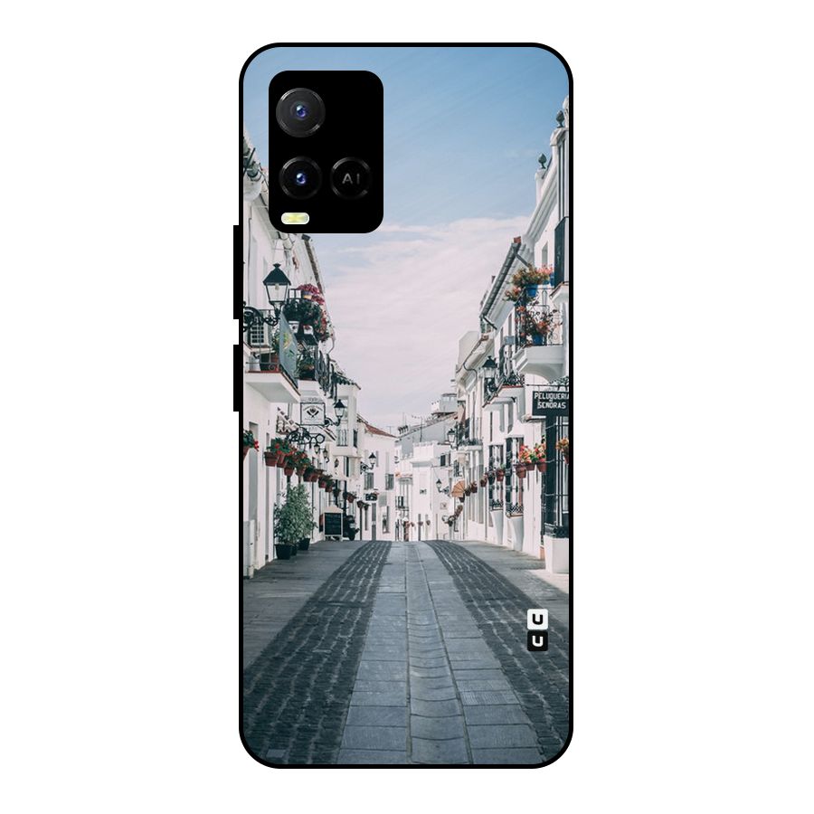 Aesthetic Street Metal Back Case for Vivo Y21A
