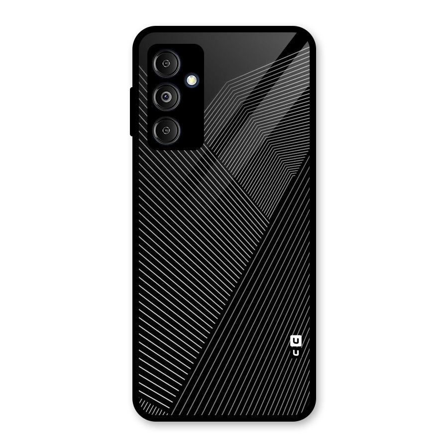 Aesthetic White Stripes Glass Back Case for Galaxy M14 5G