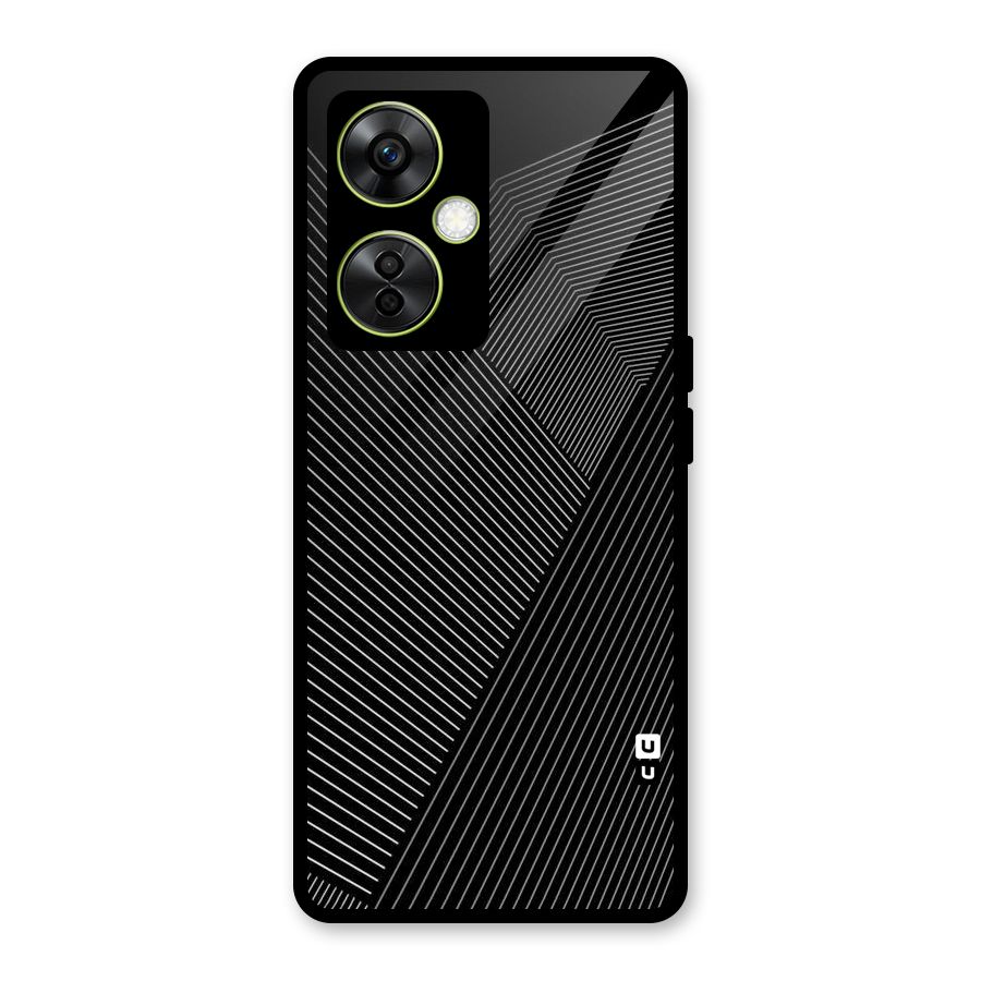Aesthetic White Stripes Glass Back Case for OnePlus Nord CE 3 Lite