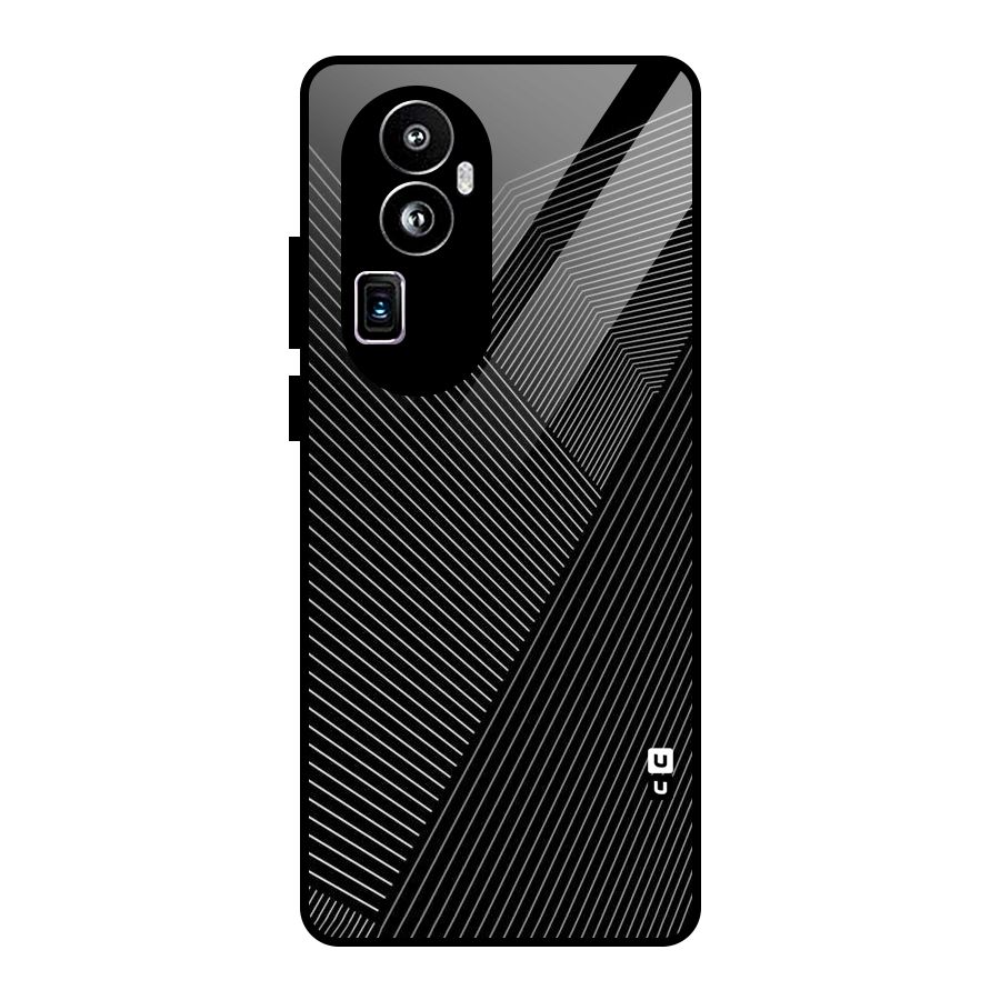 Aesthetic White Stripes Glass Back Case for Oppo Reno10 Pro Plus