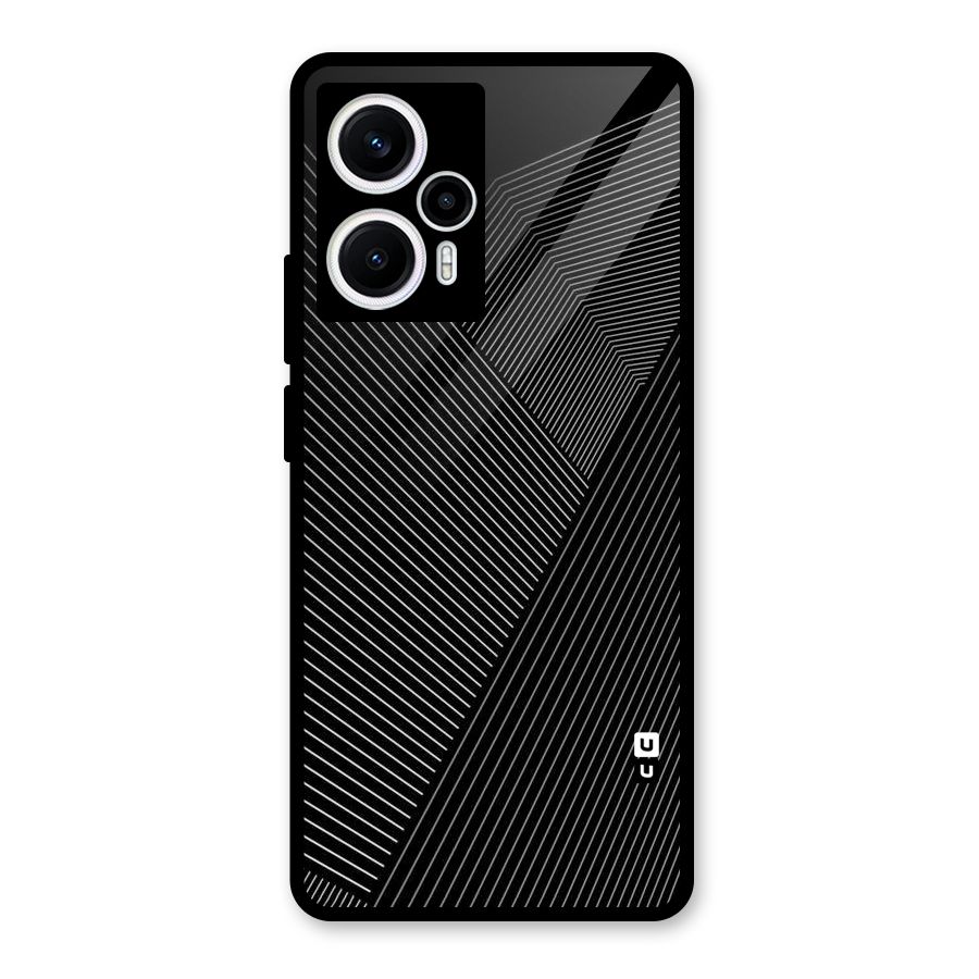 Aesthetic White Stripes Glass Back Case for Poco F5