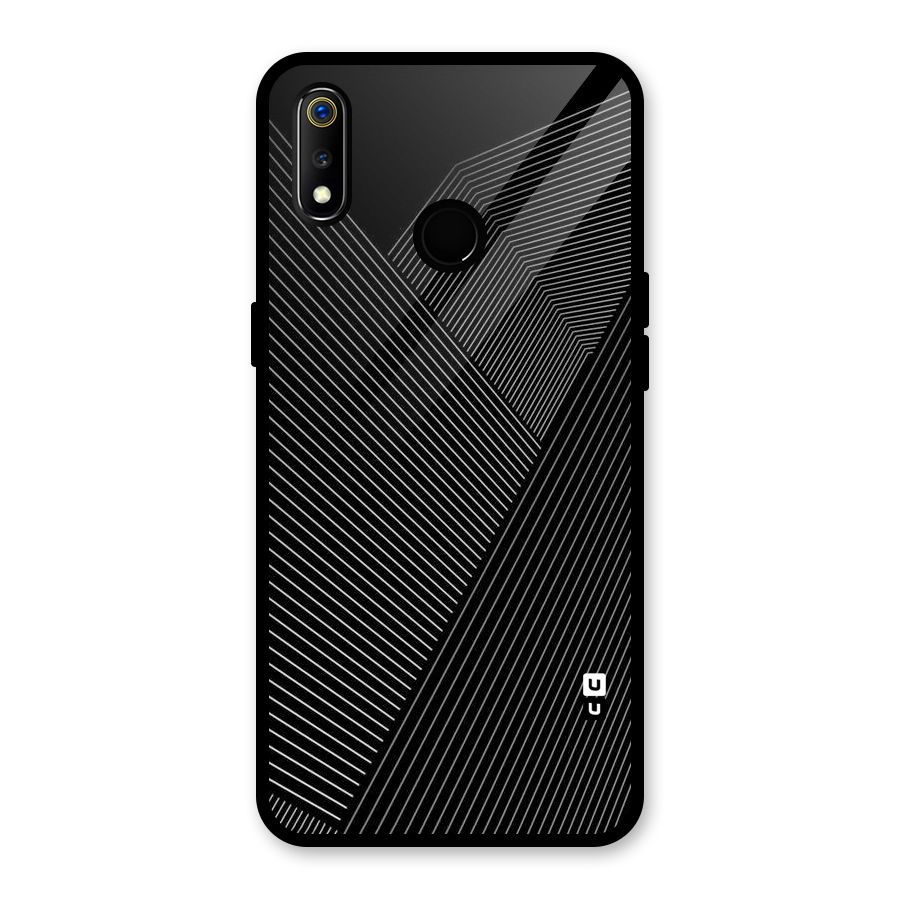 Aesthetic White Stripes Glass Back Case for Realme 3