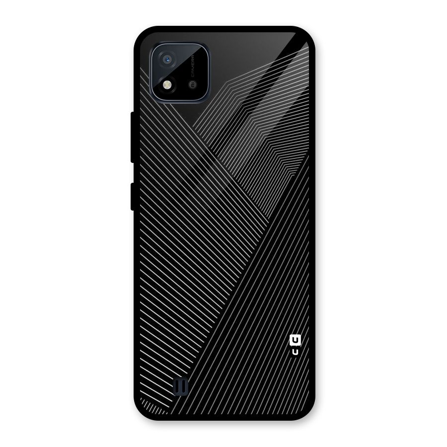 Aesthetic White Stripes Glass Back Case for Realme C11 2021
