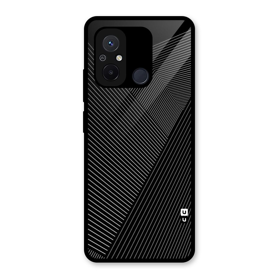 Aesthetic White Stripes Glass Back Case for Redmi 12C