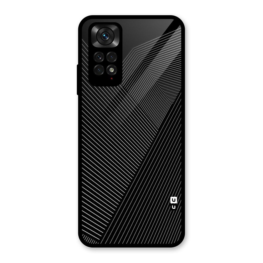 Aesthetic White Stripes Glass Back Case for Redmi Note 11S