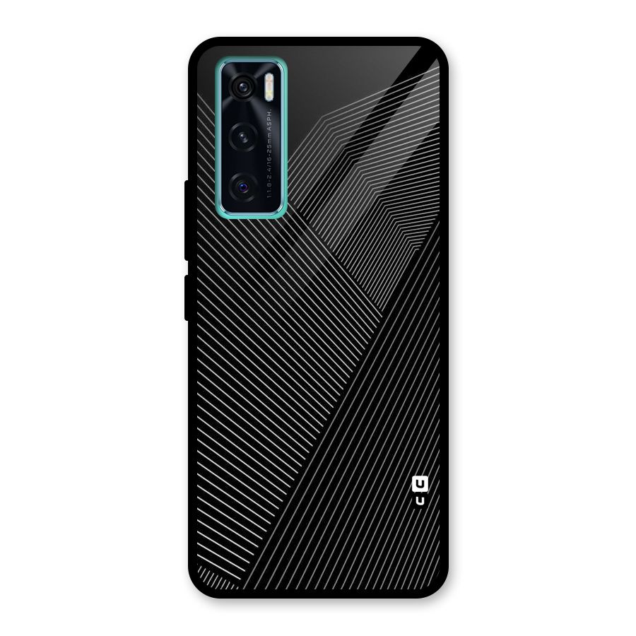 Aesthetic White Stripes Glass Back Case for Vivo V20 SE