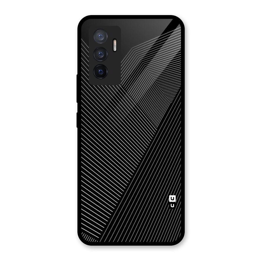Aesthetic White Stripes Glass Back Case for Vivo V23e
