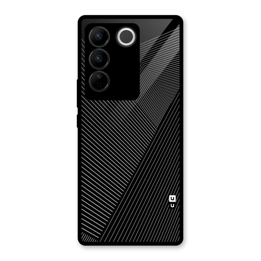 Aesthetic White Stripes Glass Back Case for Vivo V27