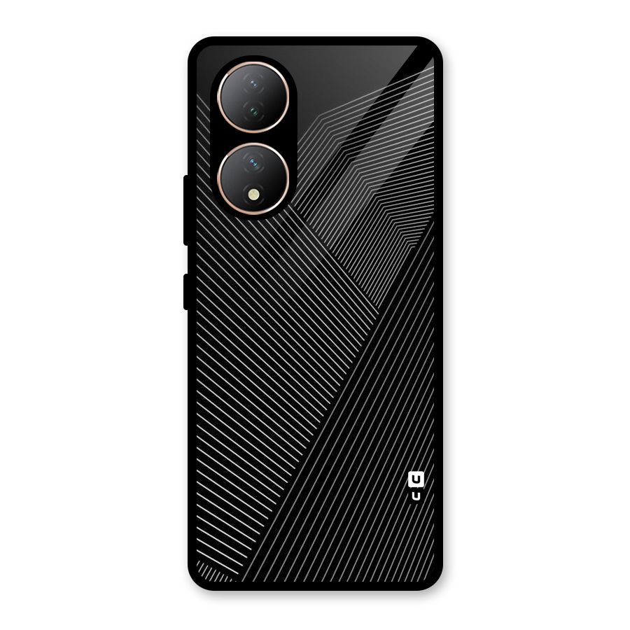 Aesthetic White Stripes Glass Back Case for Vivo Y100A