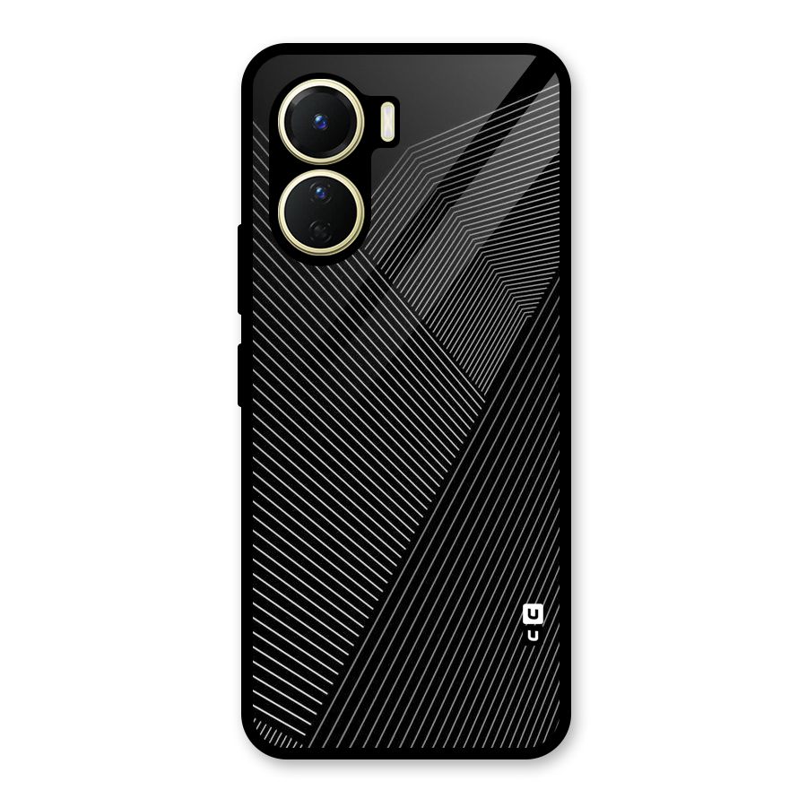 Aesthetic White Stripes Glass Back Case for Vivo Y16