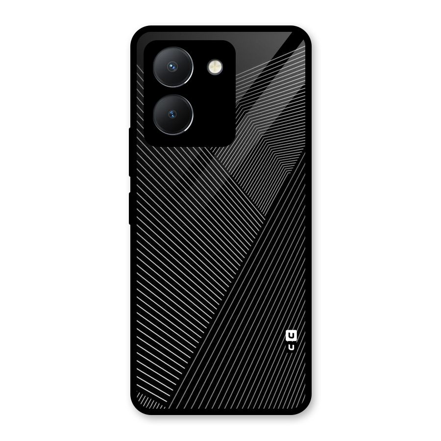 Aesthetic White Stripes Glass Back Case for Vivo Y36