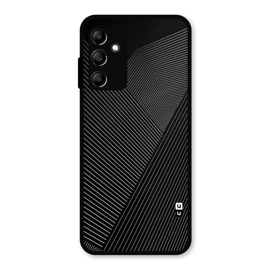 Aesthetic White Stripes Metal Back Case for Galaxy A14 5G