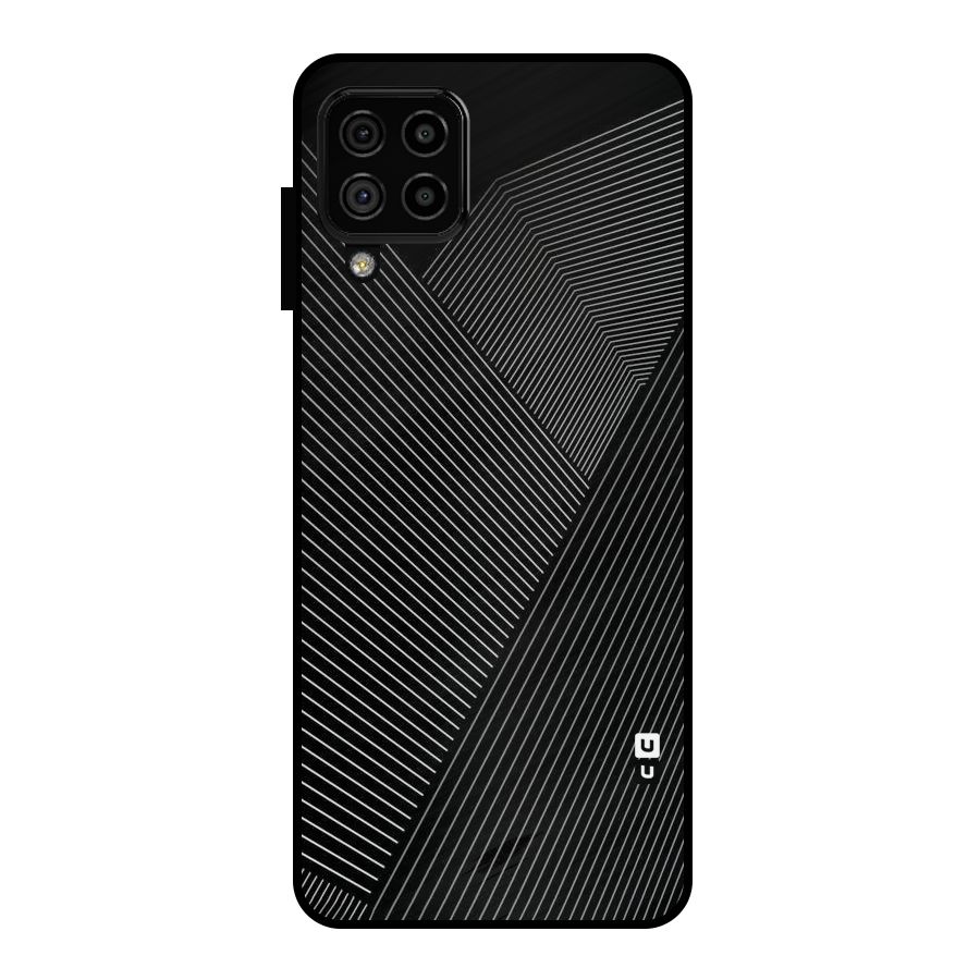 Aesthetic White Stripes Metal Back Case for Galaxy A22 4G
