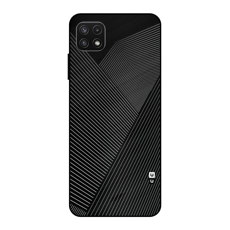Aesthetic White Stripes Metal Back Case for Galaxy A22 5G