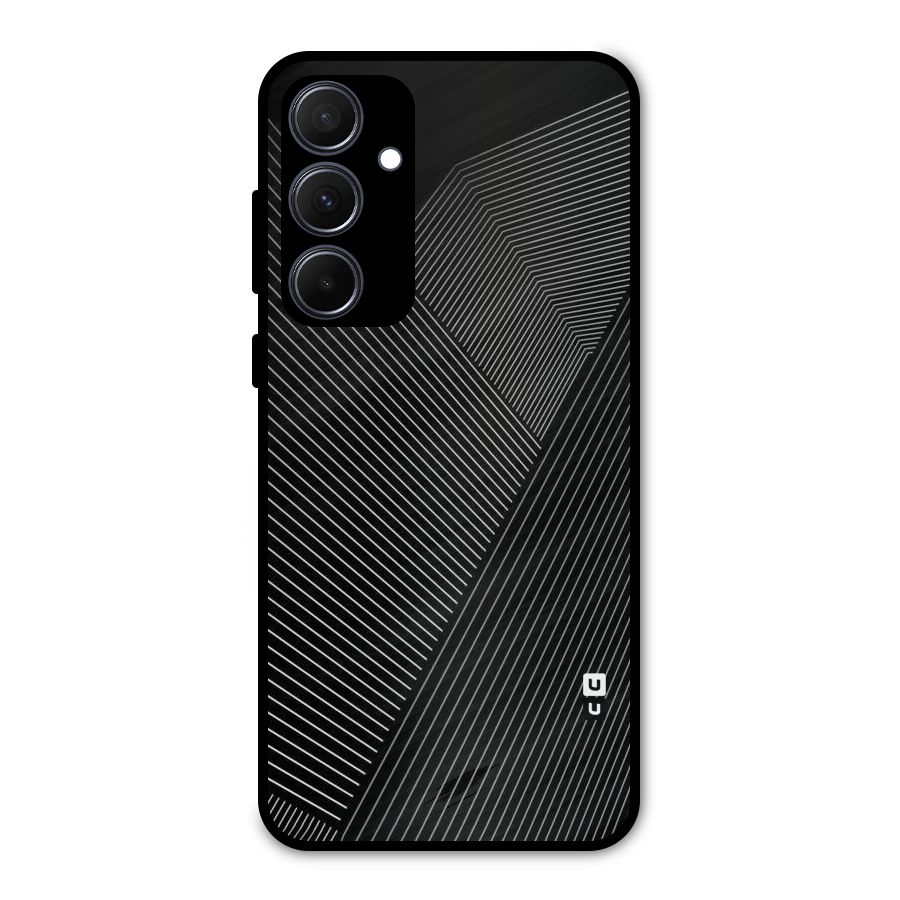 Aesthetic White Stripes Metal Back Case for Galaxy A35