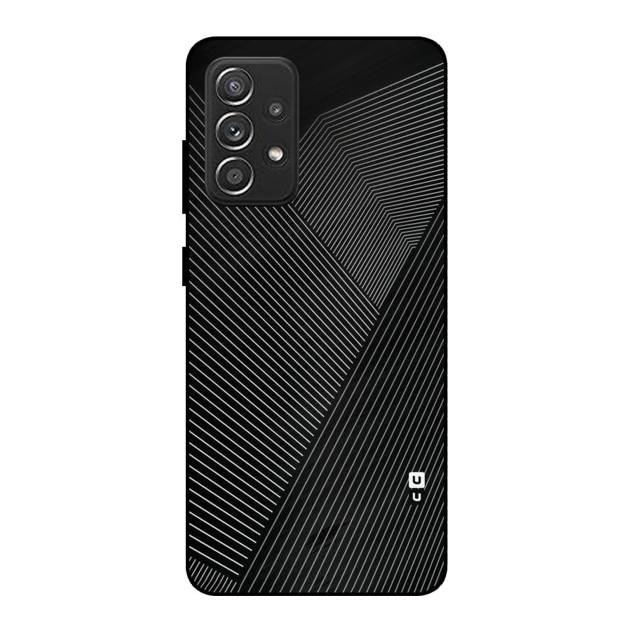 Aesthetic White Stripes Metal Back Case for Galaxy A52