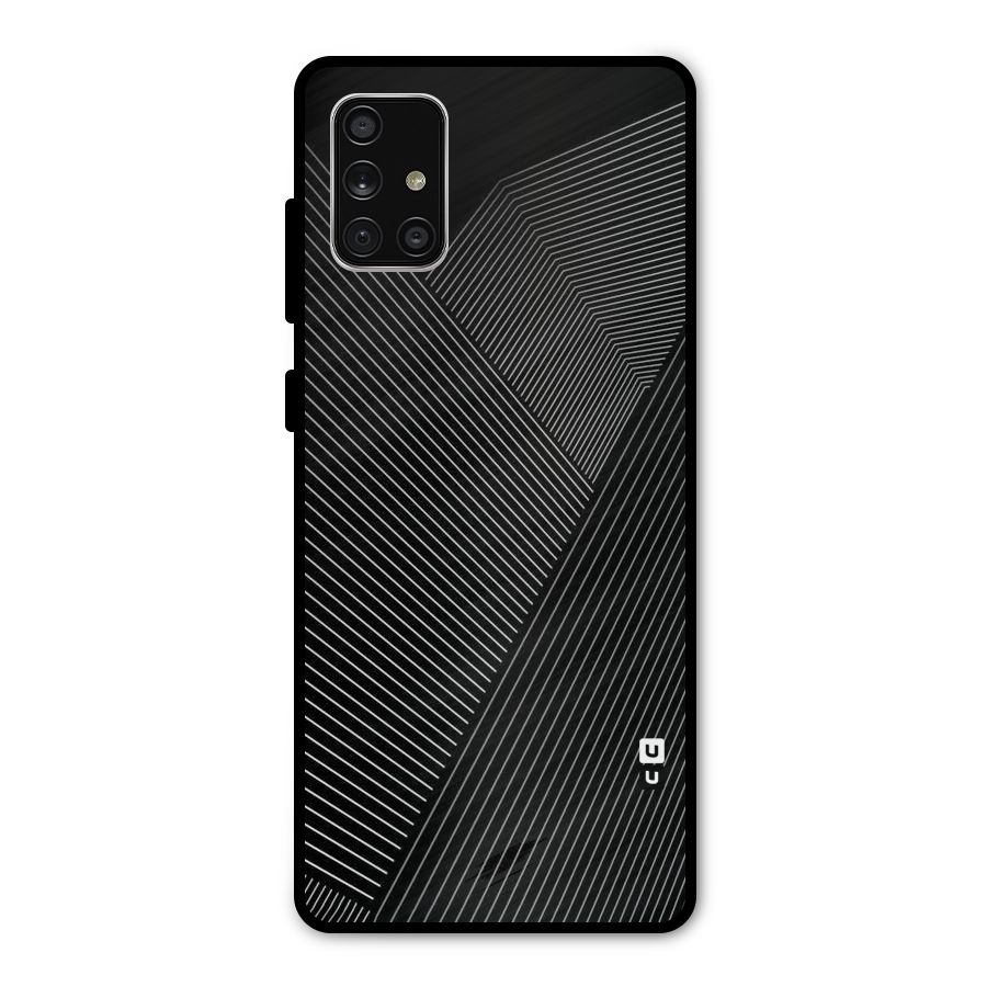 Aesthetic White Stripes Metal Back Case for Galaxy A71
