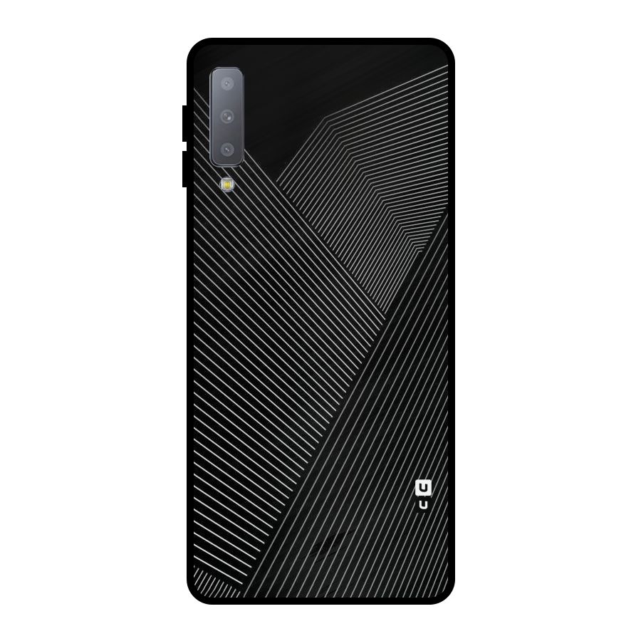 Aesthetic White Stripes Metal Back Case for Galaxy A7 (2018)