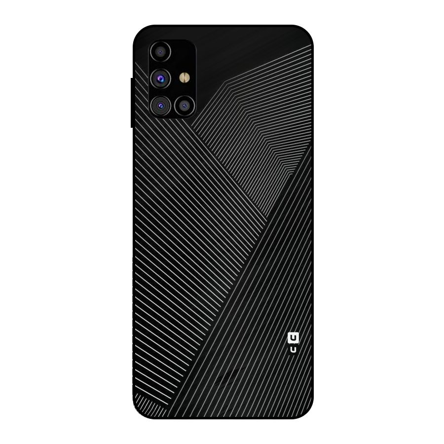 Aesthetic White Stripes Metal Back Case for Galaxy M31s