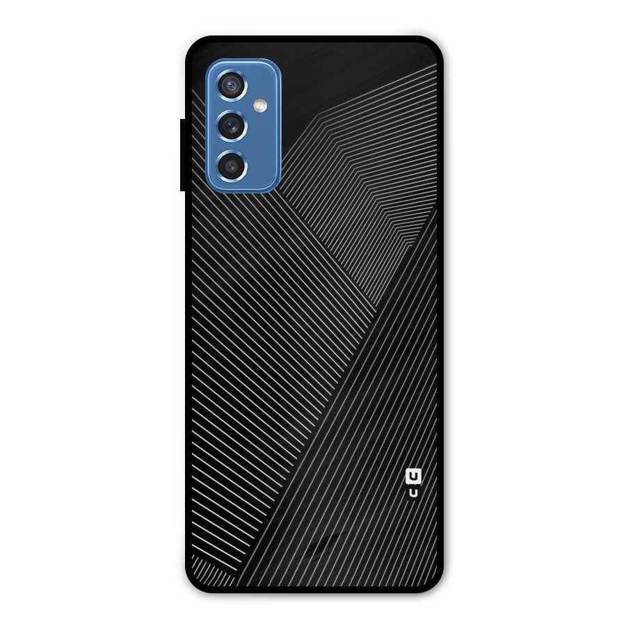 Aesthetic White Stripes Metal Back Case for Galaxy M52 5G