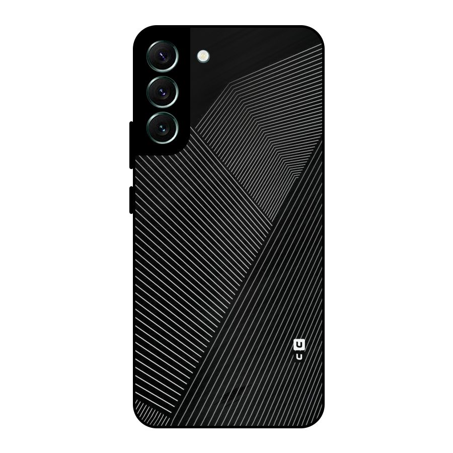 Aesthetic White Stripes Metal Back Case for Galaxy S22 Plus 5G