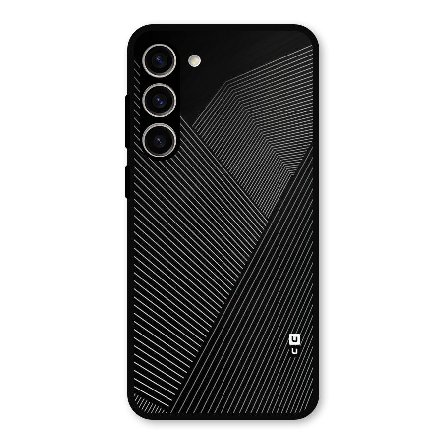 Aesthetic White Stripes Metal Back Case for Galaxy S23 Plus