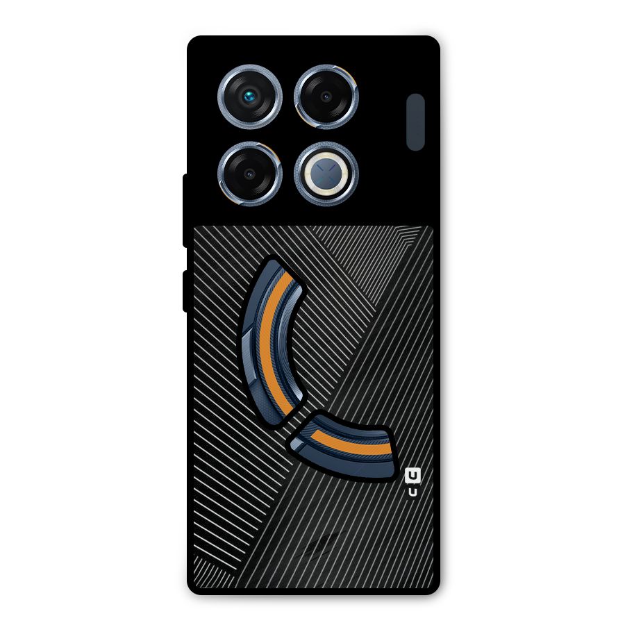 Aesthetic White Stripes Metal Back Case for Infinix GT 20 Pro