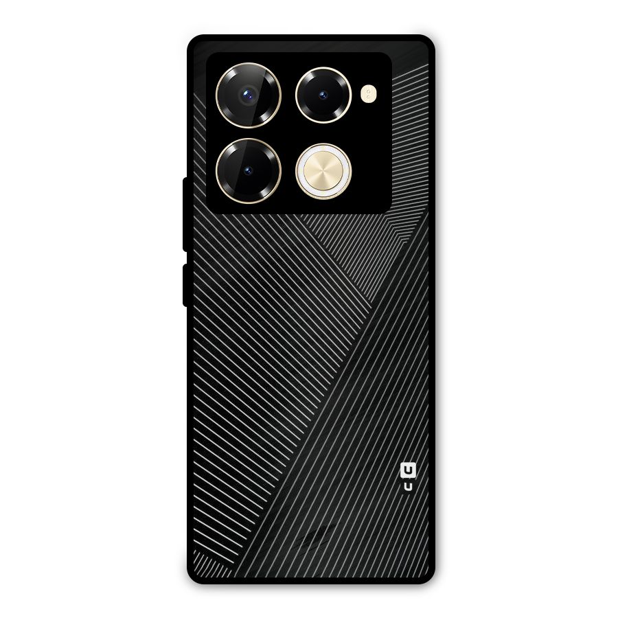 Aesthetic White Stripes Metal Back Case for Infinix Note 40 Pro Plus